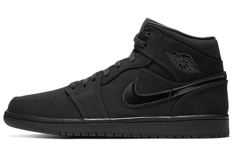 Кроссовки мужские Air Jordan 1 Mid Triple Black, 40.5 EU