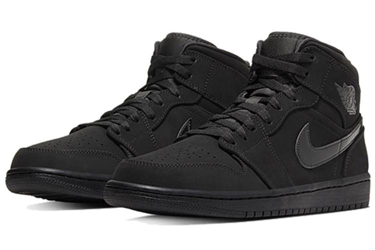 Кроссовки мужские Air Jordan 1 Mid Triple Black, 40.5 EU