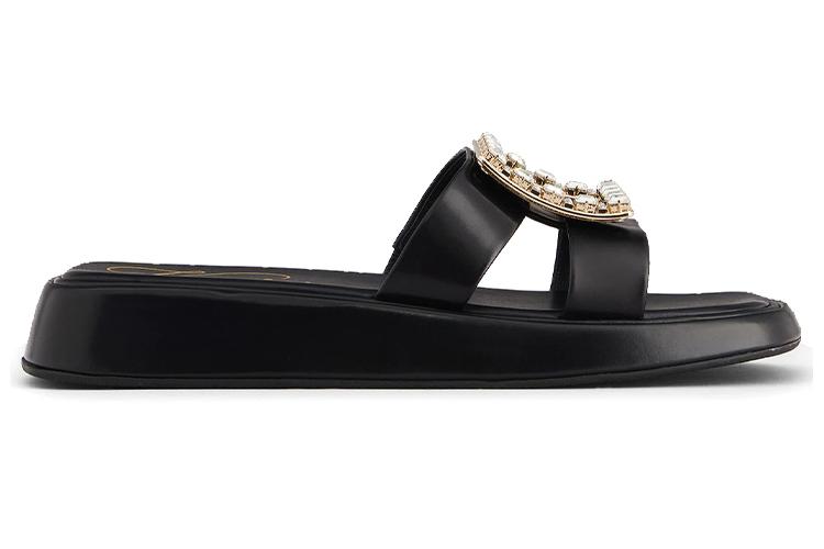 Шлепанцы женские Roger Vivier RVW60930750BSSB999 черные, 38 EU