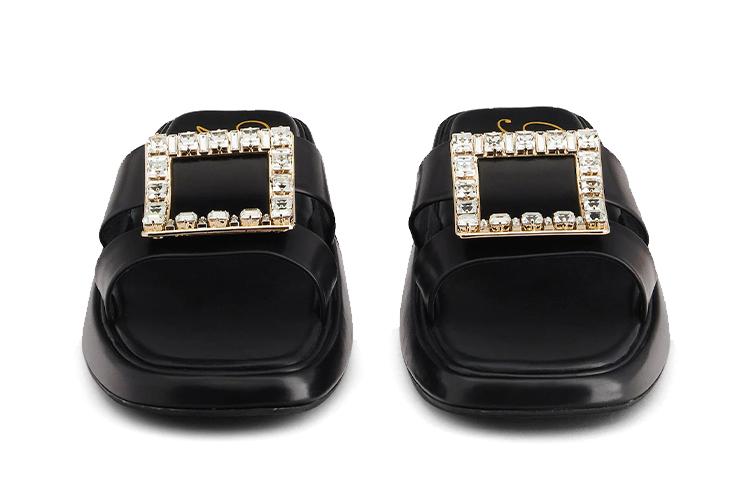 Шлепанцы женские Roger Vivier RVW60930750BSSB999 черные, 38 EU