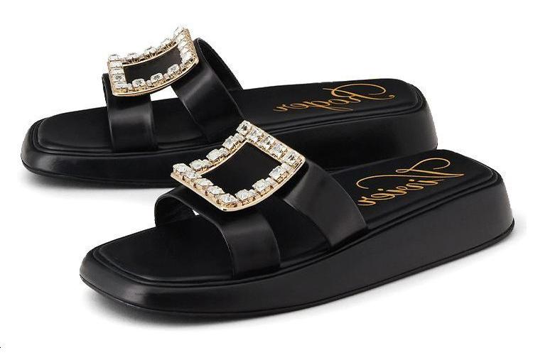 Шлепанцы женские Roger Vivier RVW60930750BSSB999 черные, 38 EU