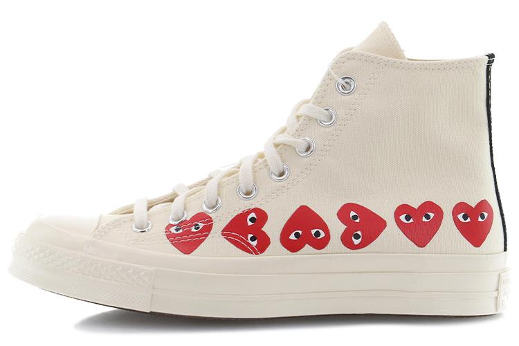 Кеды унисекс Converse Chuck 70 Hi Top Multi Heart, beige-red, 46.5 EU