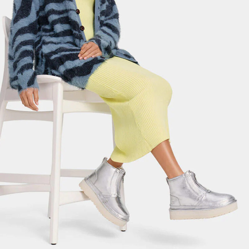 Снежные ботинки женские UGG Neumel серебристые