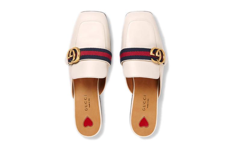 Шлепанцы женские GUCCI Princetown белые-черные, 36.5 EU