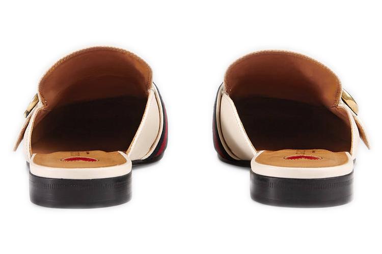 Шлепанцы женские GUCCI Princetown белые-черные, 36.5 EU