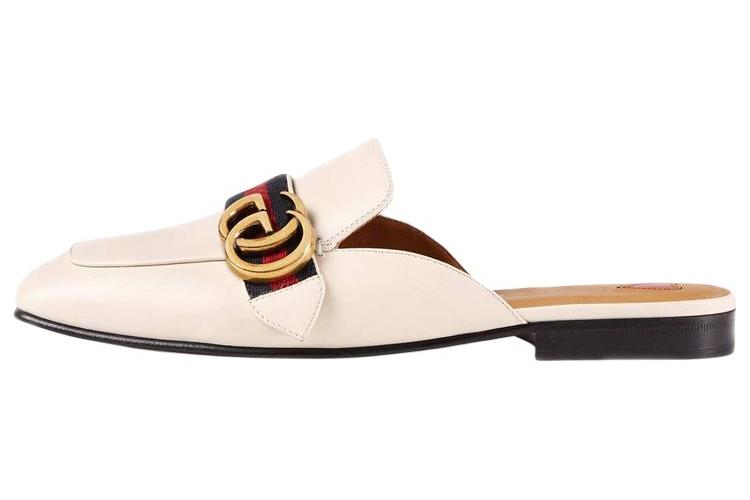 Шлепанцы женские GUCCI Princetown белые-черные, 36.5 EU