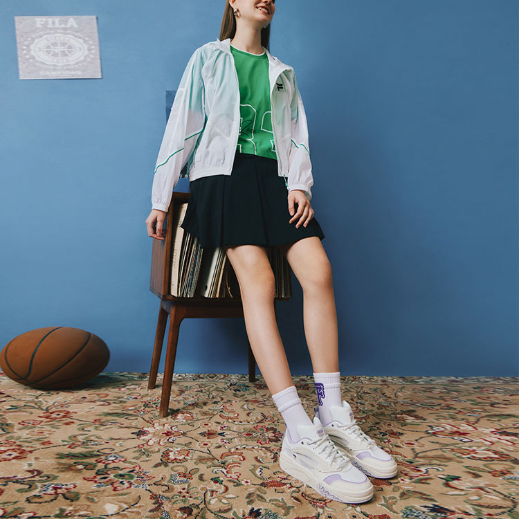 Спортивные кеды женские FILA Fusion Lifestyle бело-фиолетовые, 39 EU