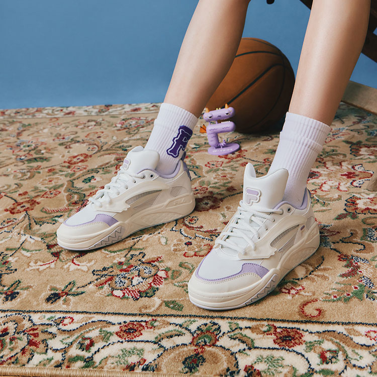 Спортивные кеды женские FILA Fusion Lifestyle бело-фиолетовые, 39 EU