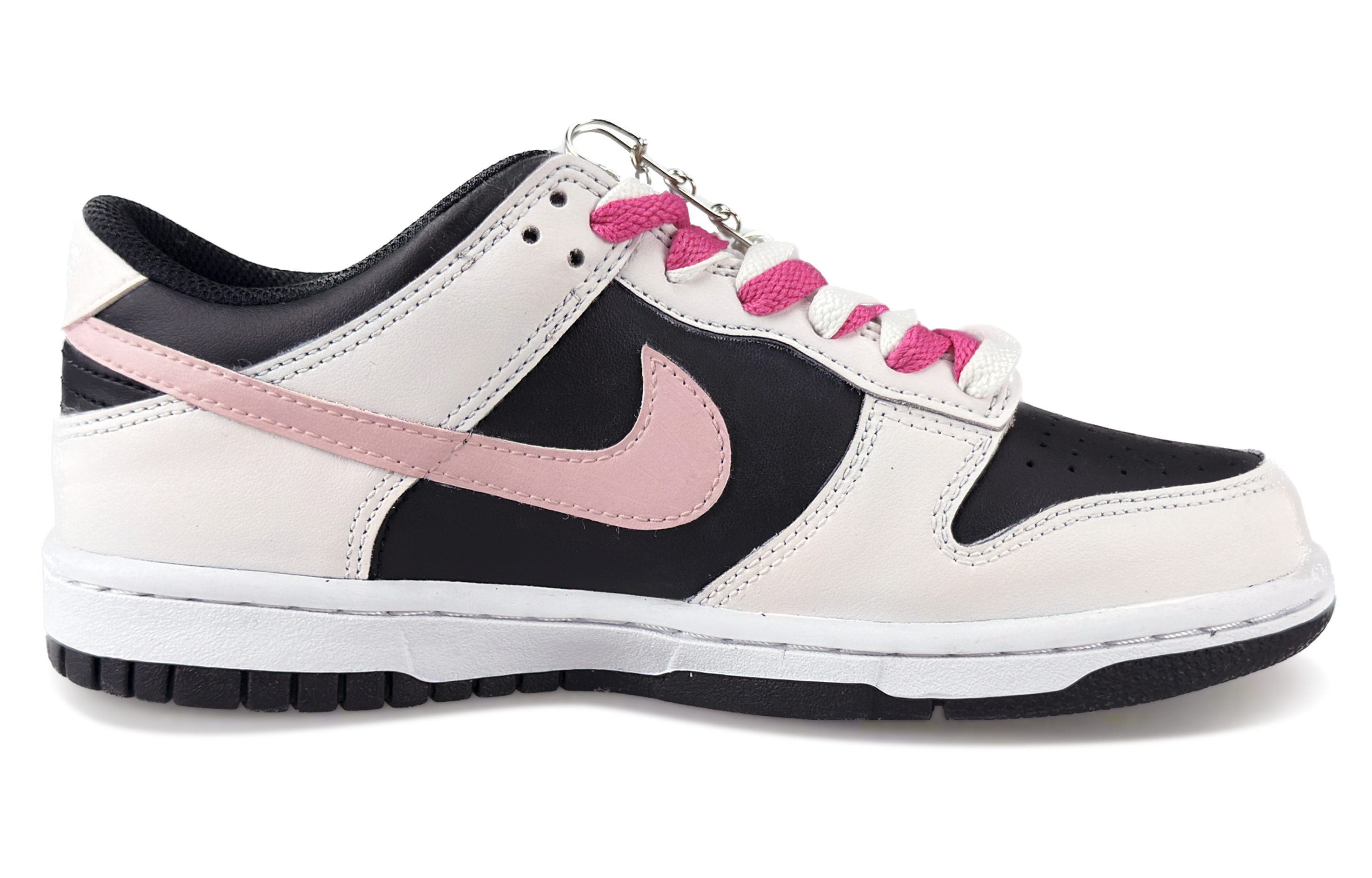 Кеды женские Nike Dunk Low Low-Top белые с розовым, 37.5 EU