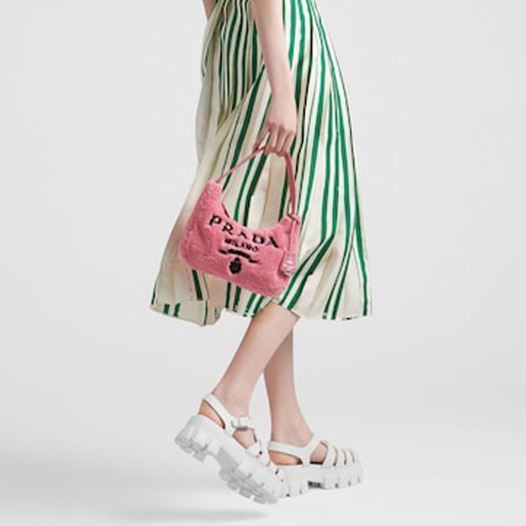 Женская сумка PRADA Re Edition 2000 Terry Petal Pink/Black