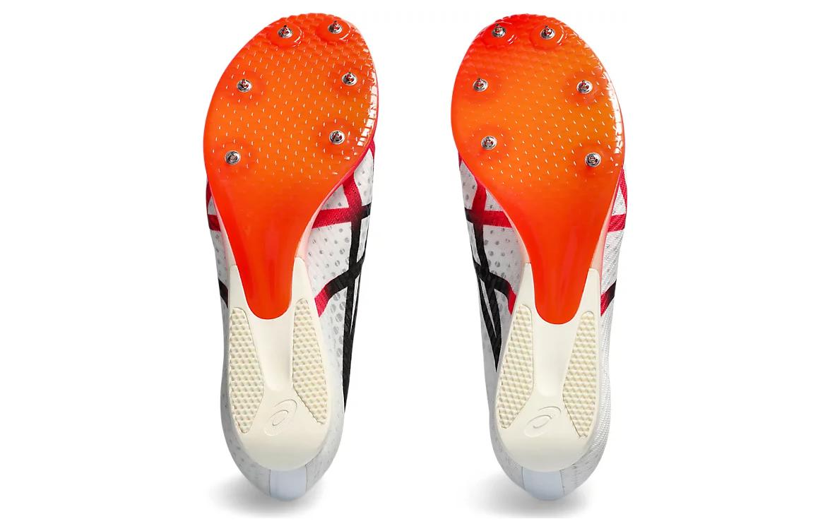 Кроссовки унисекс ASICS Metaspeed Md белые, красные, черные, 44 EU