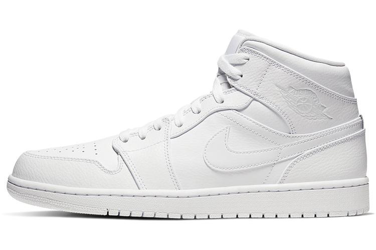 Кроссовки мужские Air Jordan 1 Mid белые, 47 EU