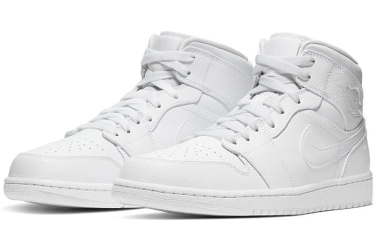 Кроссовки мужские Air Jordan 1 Mid белые, 47 EU