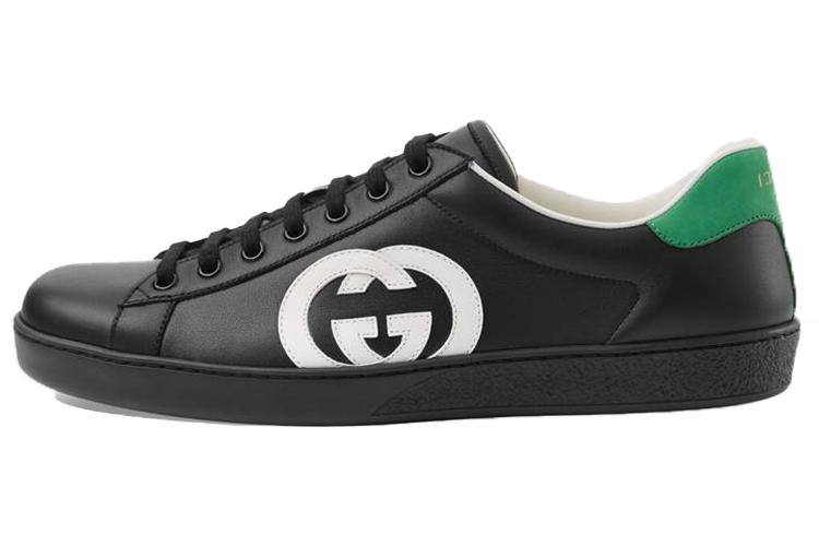 Кроссовки мужские GUCCI Ace Interlocking G черные, белые, 43.5 EU