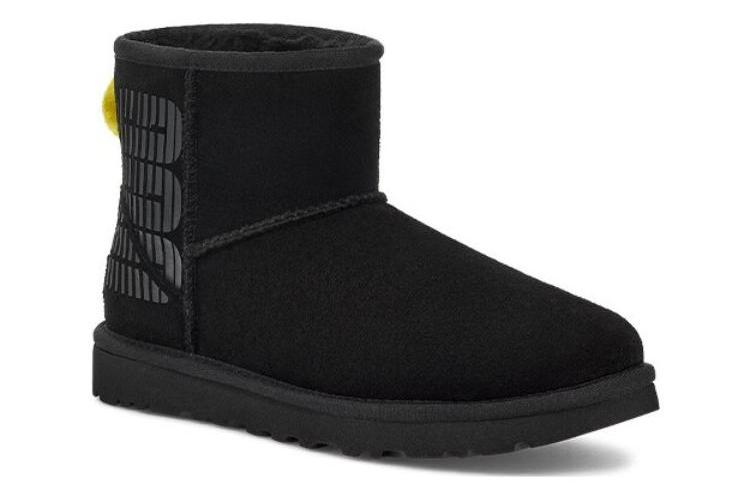 Угги женские UGG Classic Mini Side Logo черные, 38 EU