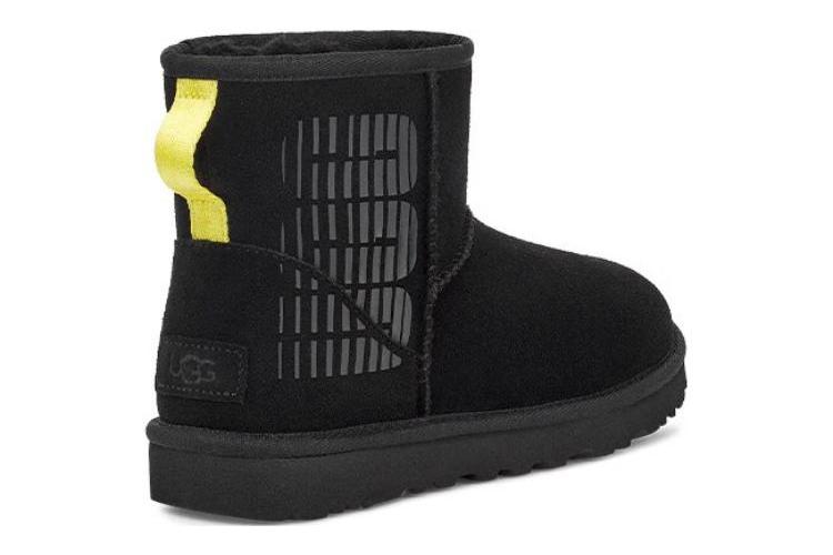 Угги женские UGG Classic Mini Side Logo черные, 38 EU