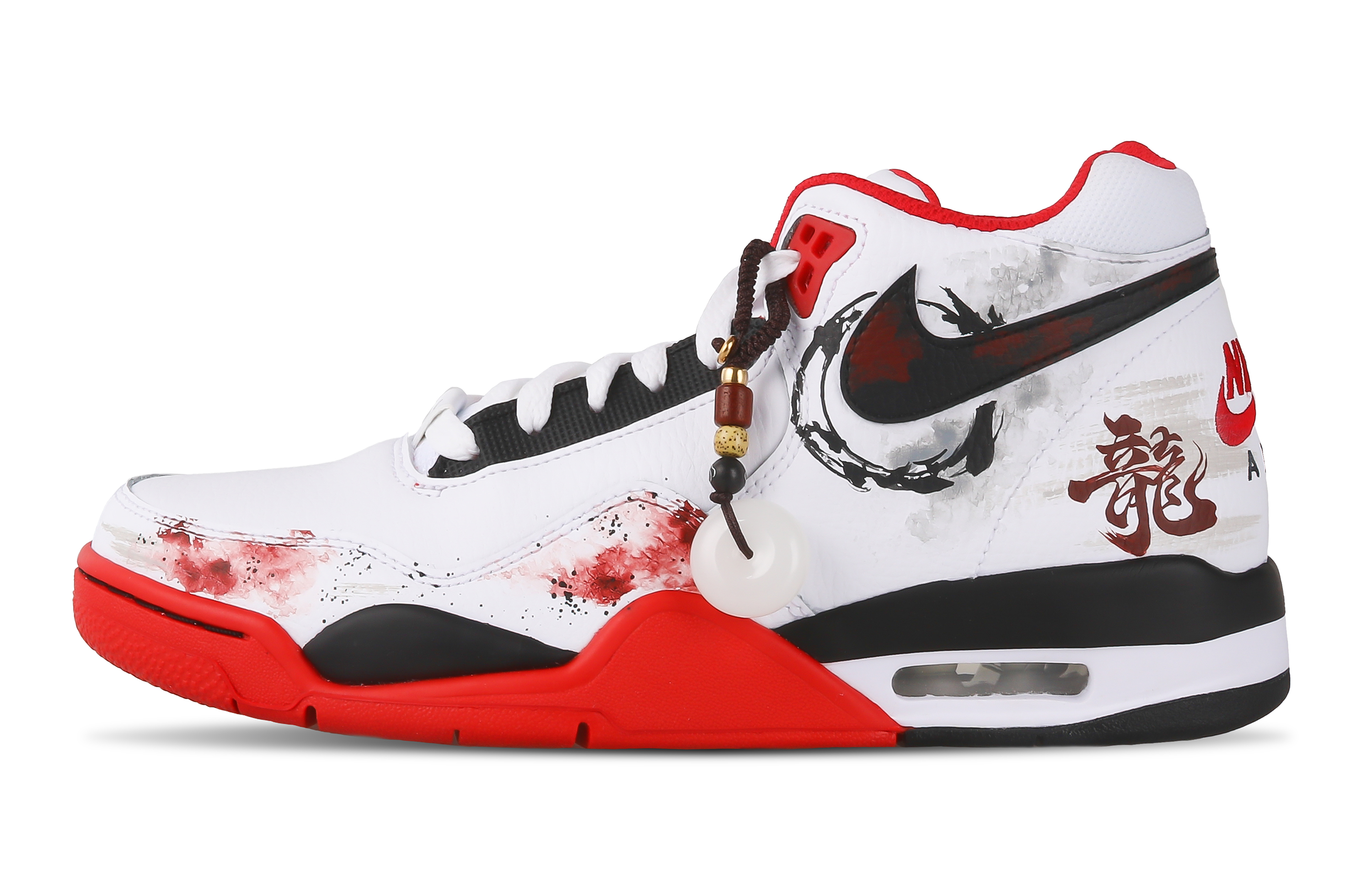 Кроссовки унисекс Nike Flight Legacy High Top красно белые черные, 40 EU