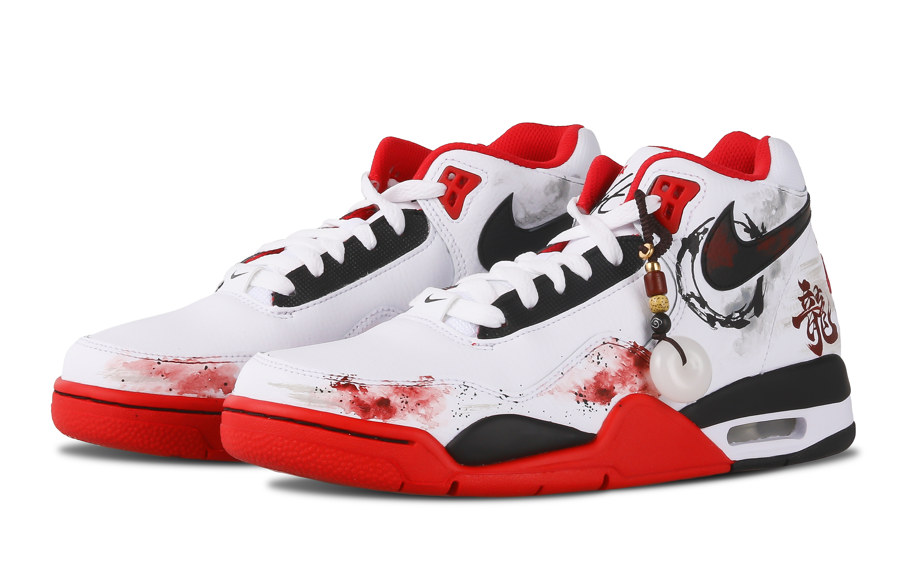 Кроссовки унисекс Nike Flight Legacy High Top красно белые черные, 40 EU