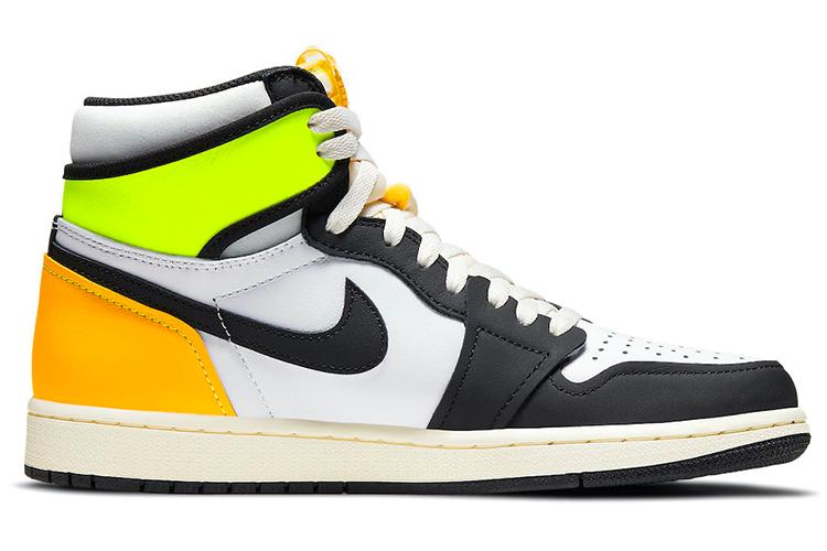 Кеды унисекс Air Jordan 1 Retro High белые, черные, 37.5 EU