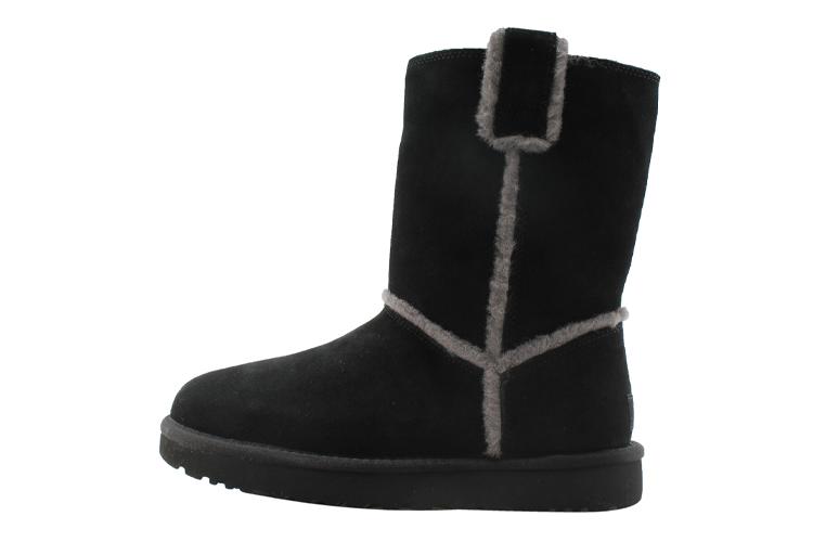 Сапоги женские UGG Classic Short Spill Seam черные-серые, 38 EU