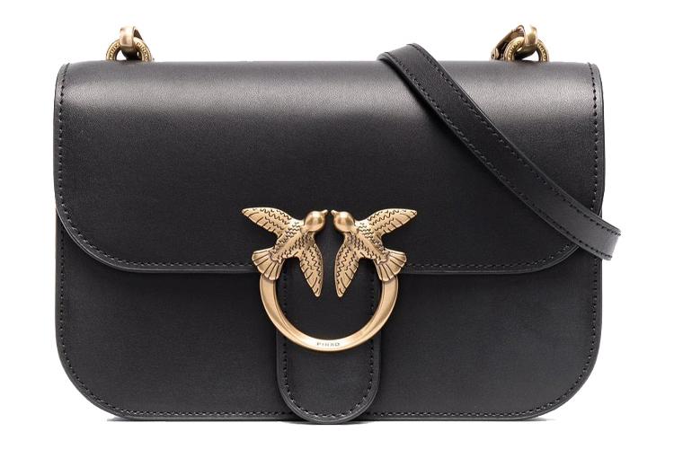 Сумка женская PINKO 1P22L1-Y7SP-Z99Q черная с золотистой фурнитурой