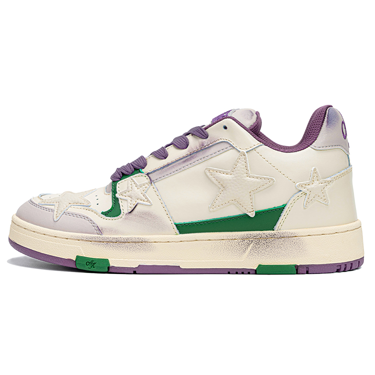 Кроссовки унисекс KAALIXTO Help Stars кремово-фиолетовые