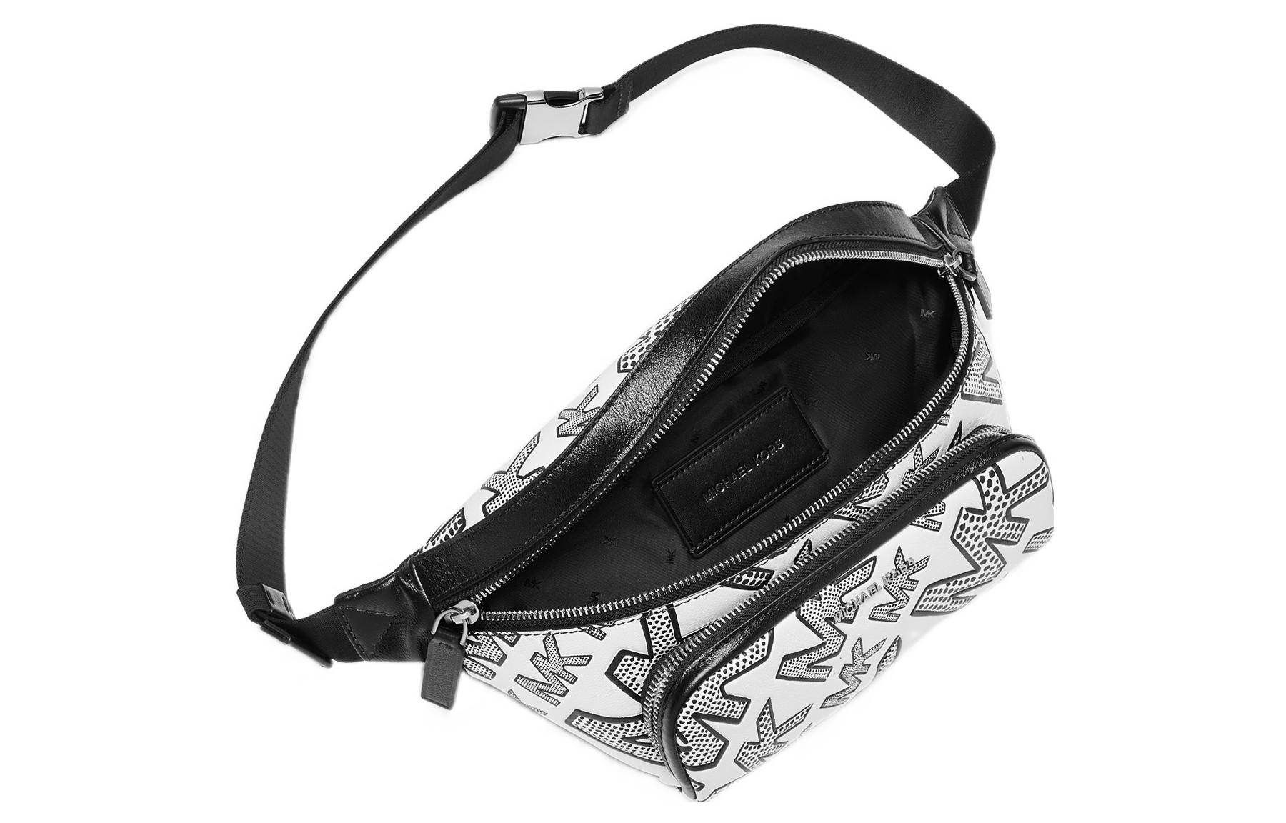Сумка мужская MICHAEL KORS 33F1LHDY9E-147 бело-черная
