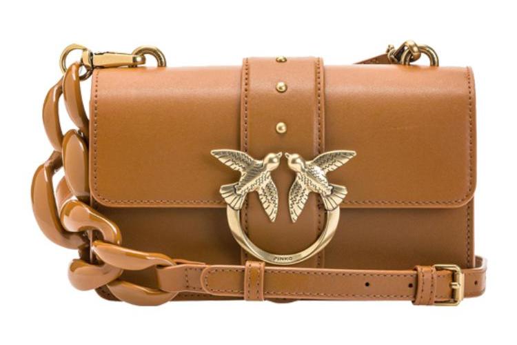 Сумка женская PINKO Bird Bag коричневая