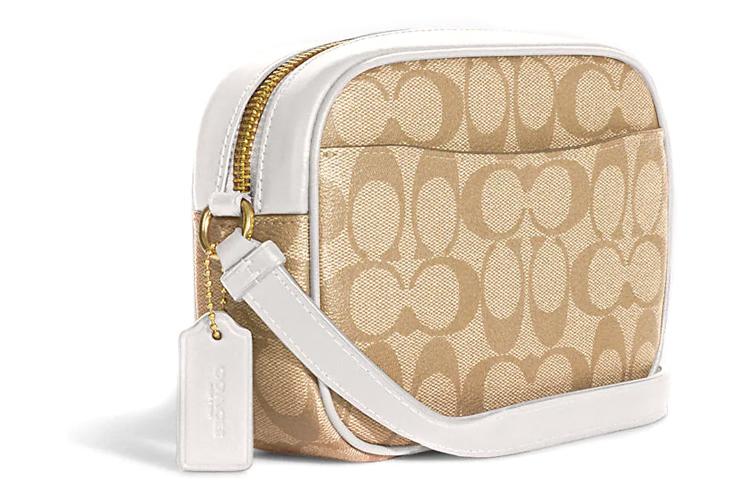 Сумка женская COACH Camera Canvas beige-white, Gift Box Set (Basic Set+Black Box) EU