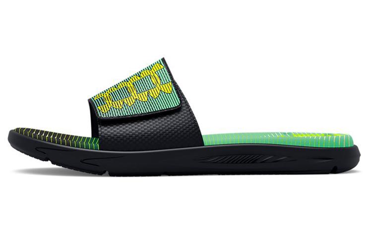 Шлепанцы унисекс Under Armour Mercenary черно-зеленые