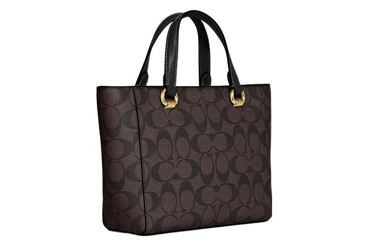 Мини сумка женская COACH Alice Iconic коричневая и черная