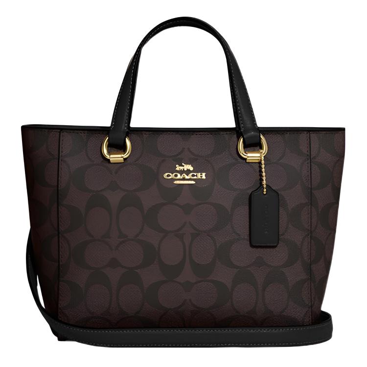 Мини сумка женская COACH Alice Iconic коричневая и черная