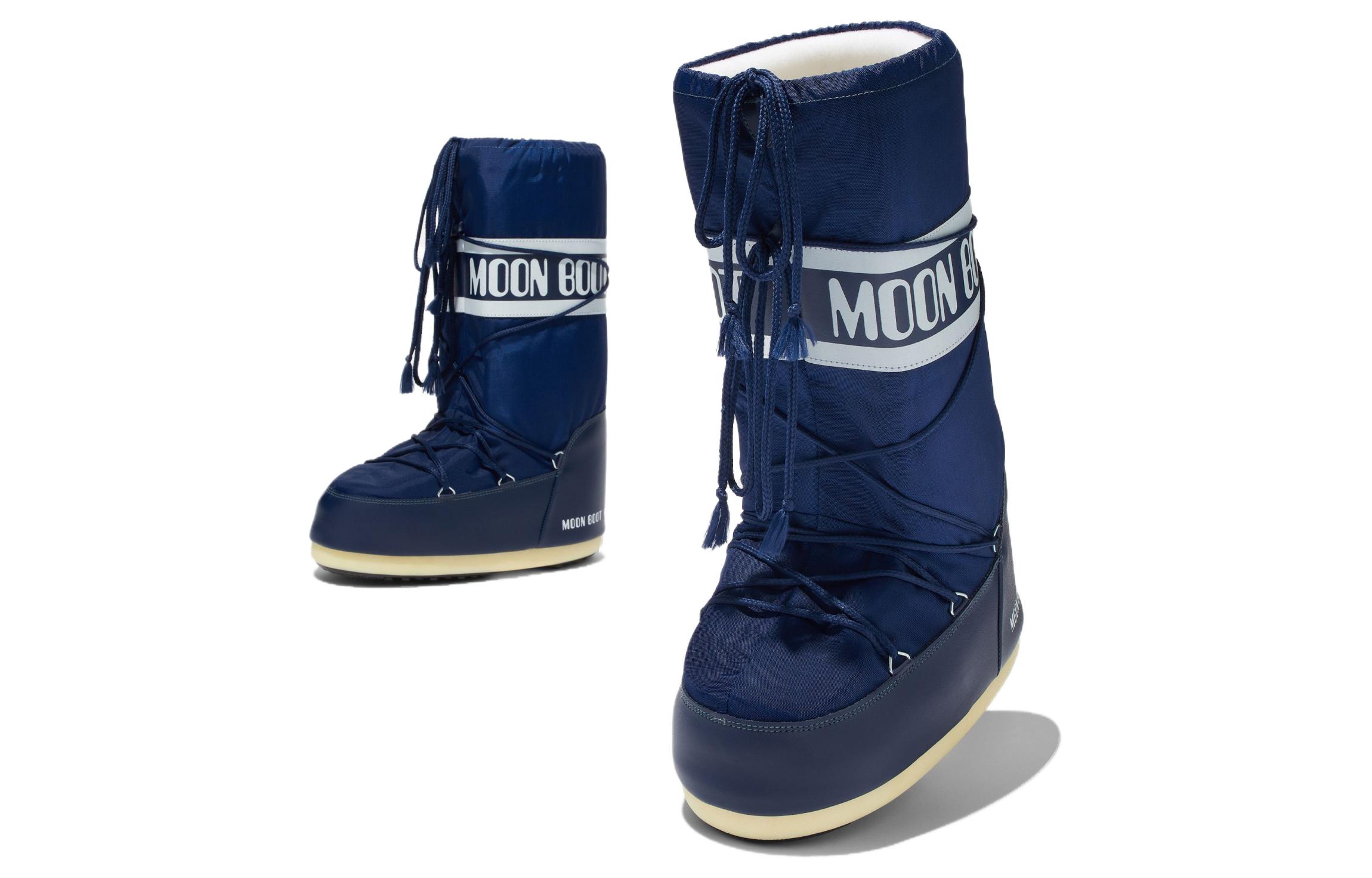 Луноходы Moon Boot с принтом логотипа, blue-white, 35-38 EU