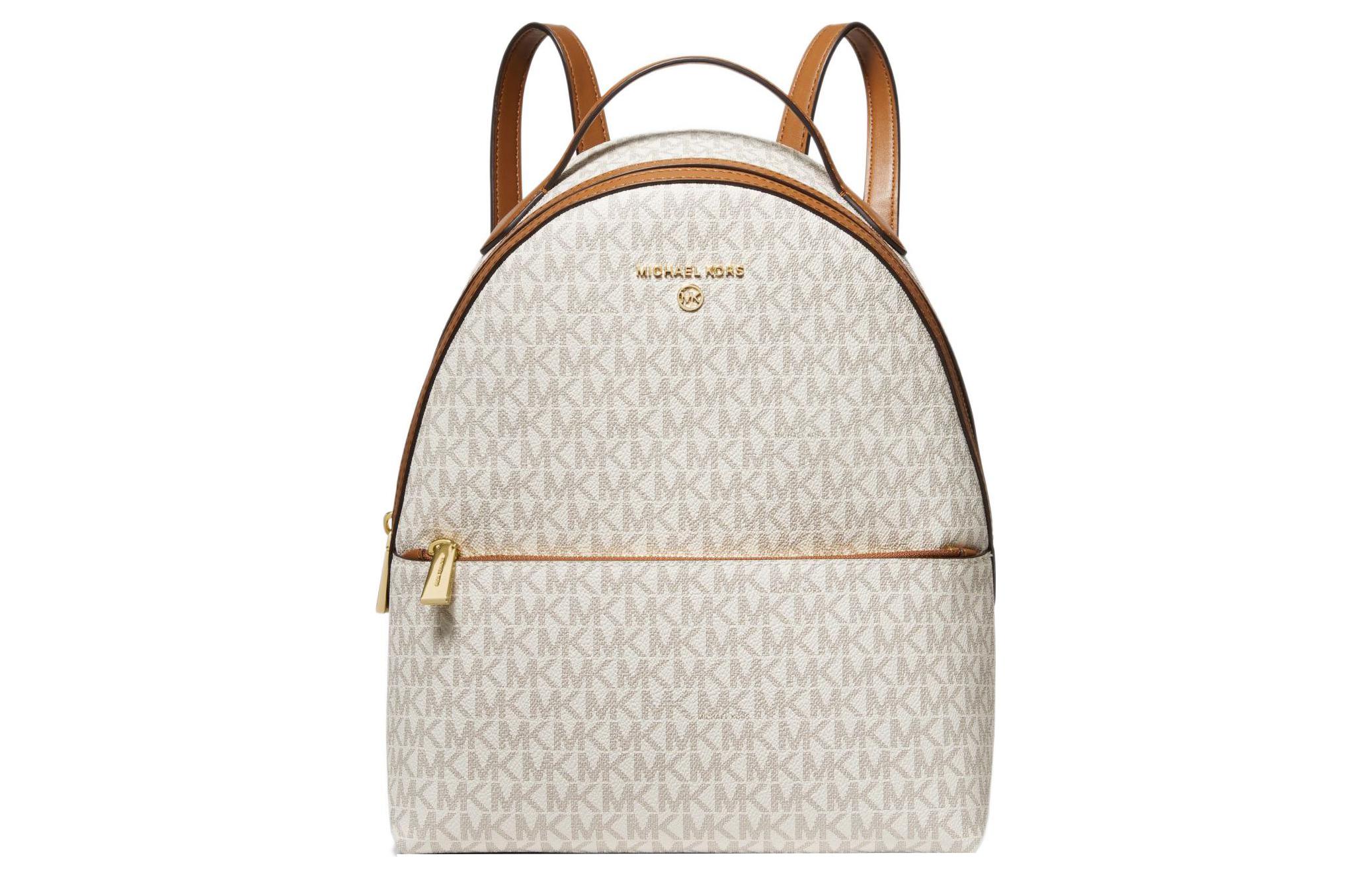 Рюкзак женский MICHAEL KORS Valerie Coated Canvas ванильный белый и коричневый