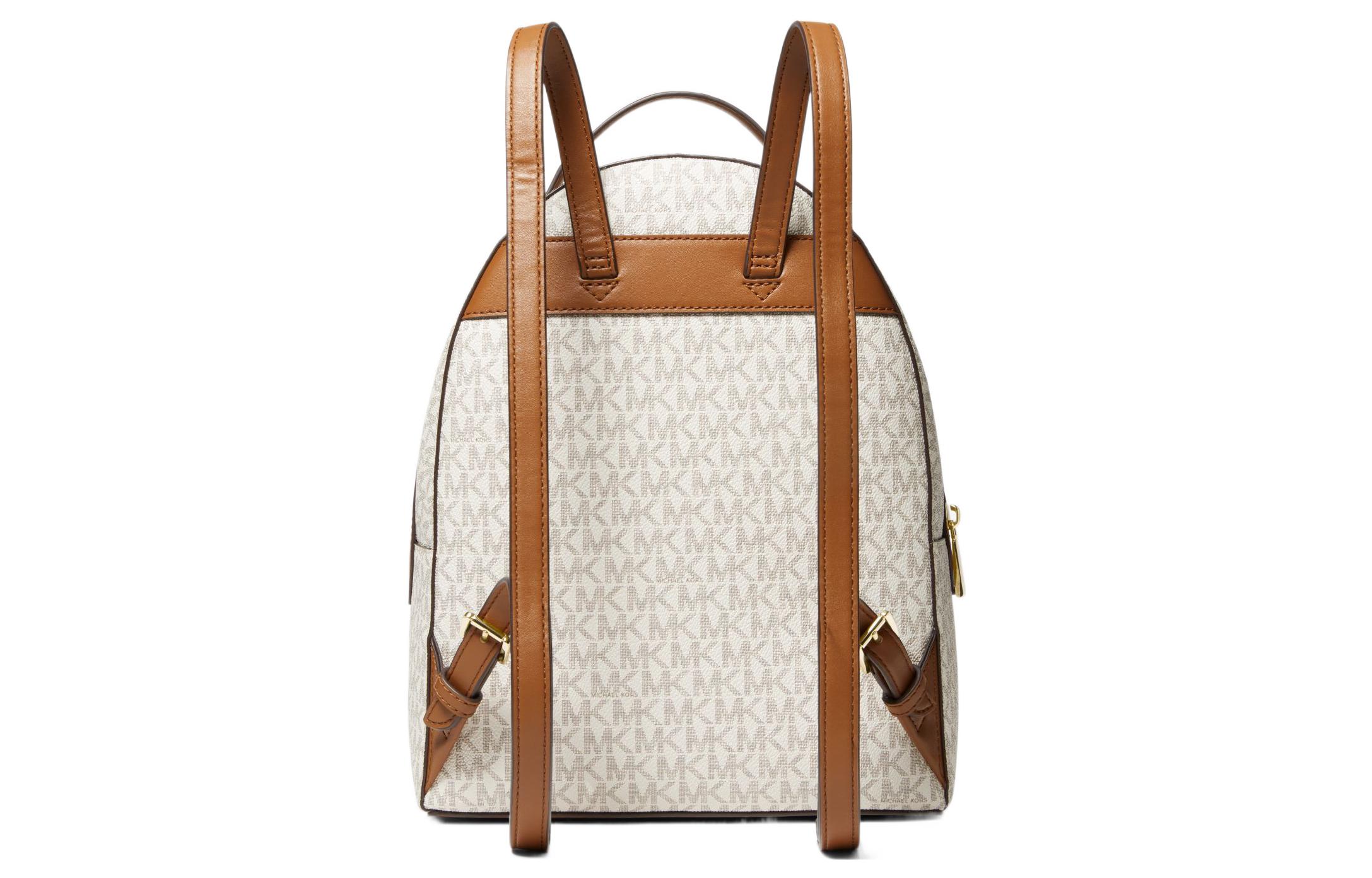 Рюкзак женский MICHAEL KORS Valerie Coated Canvas ванильный белый и коричневый