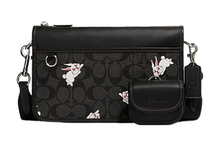 Сумка мужская COACH Heritage CG300-QBA5F черно-серая