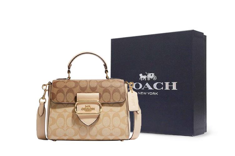 Сумка женская COACH Morgan 21, beige-brown, Gift Box Set (Basic Set+Black Box) EU