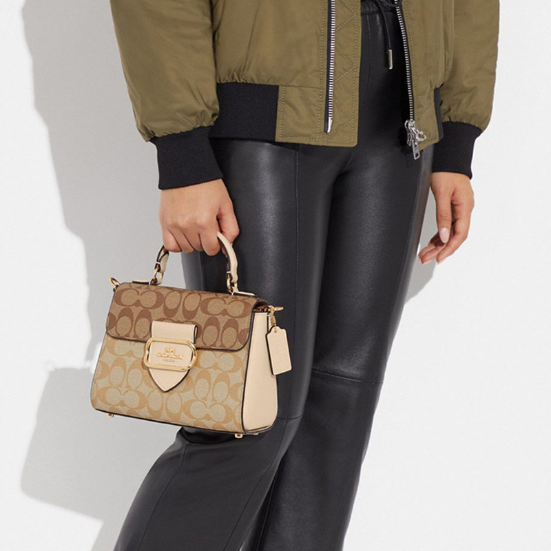 Сумка женская COACH Morgan 21 beige-brown, Basic Set (Bag+Dust Bag) EU