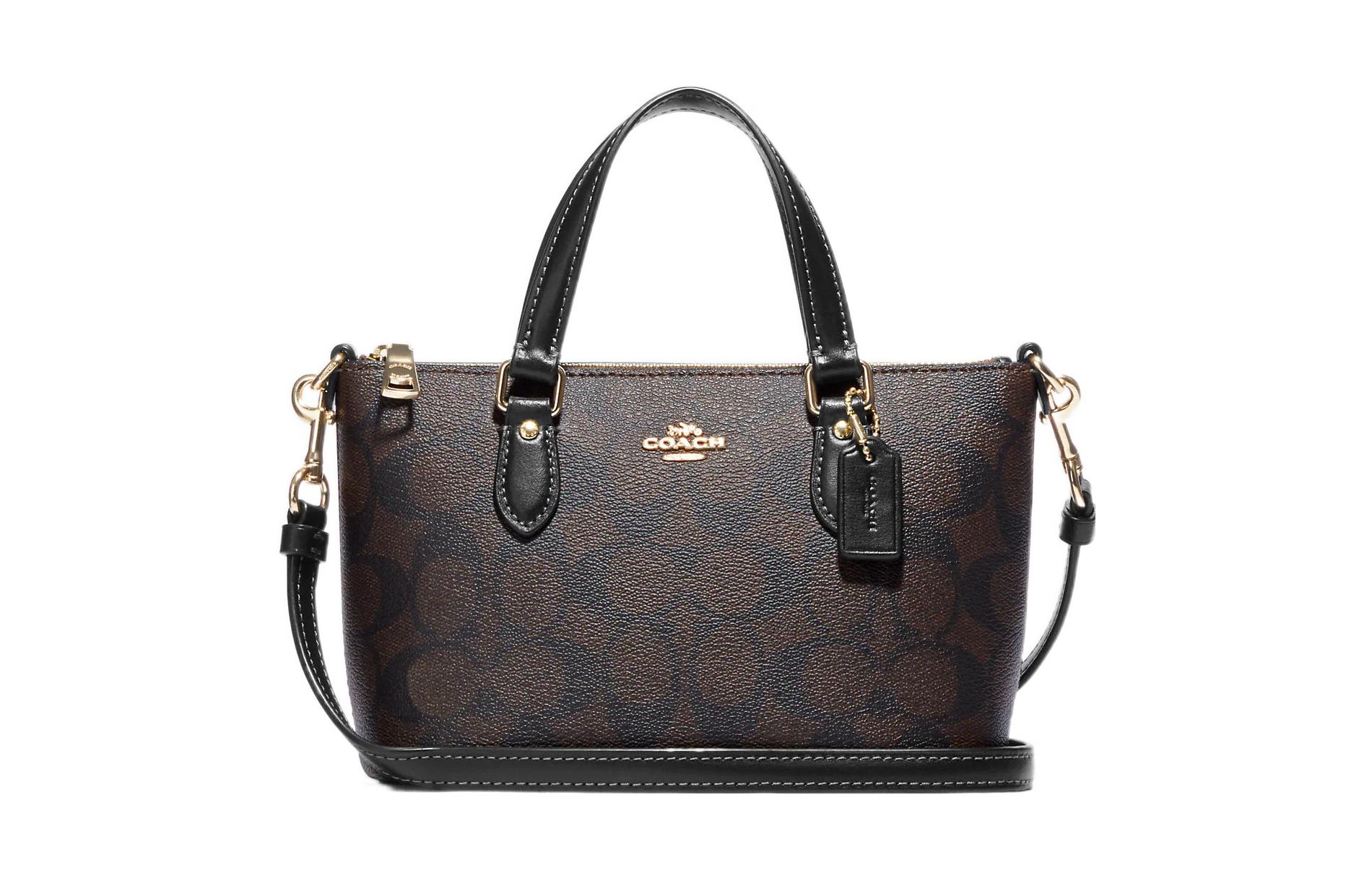 Сумка женская COACH Gallery Canvas With Leather через плечо, цвет tan