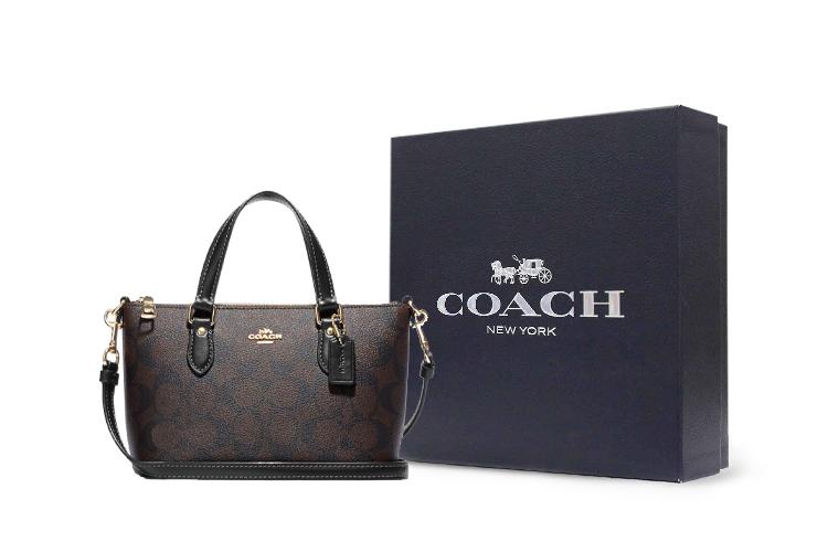 Сумка женская COACH Gallery Canvas With Leather, цвет tan