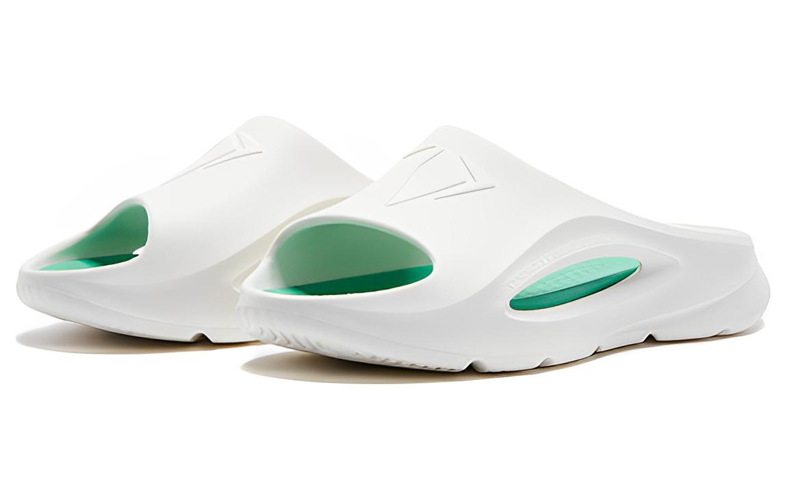 Шлепанцы мужские QIAODAN Poison Tooth белые и зелёные, 44 EU