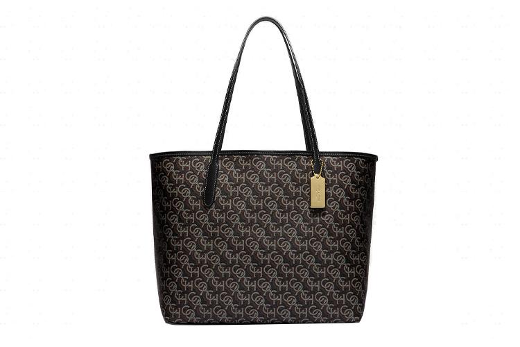 Сумка женская COACH City Canvas With Leather Tote Bag черная