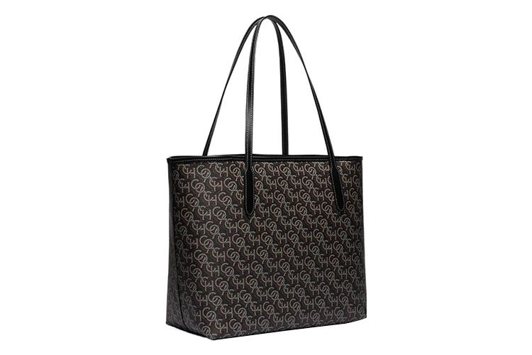 Сумка женская COACH City Canvas With Leather Tote Bag черная