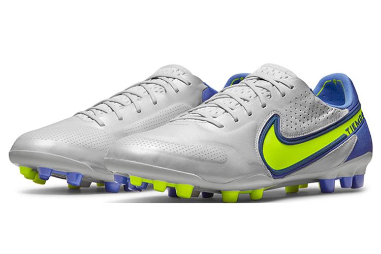 Футбольные бутсы мужские Nike Legend 9 Elite Ag серые, голубые, черные, 40 EU
