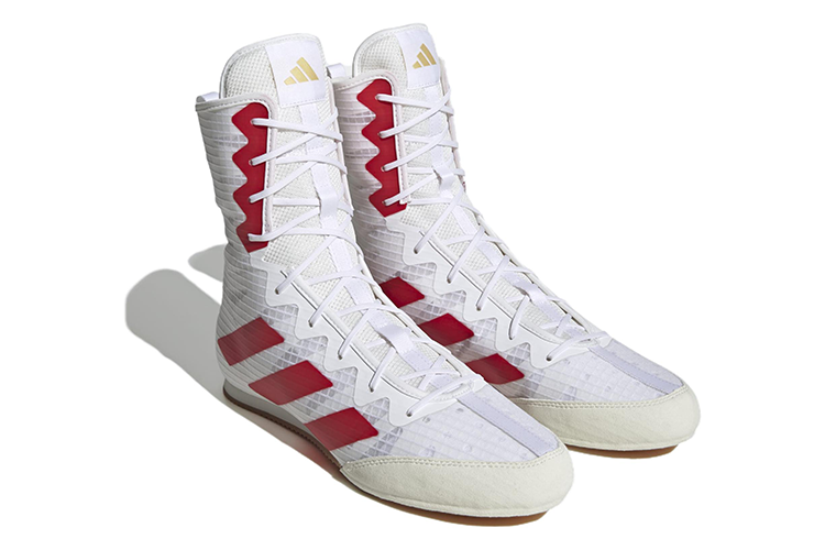 Боксерские ботинки Adidas Box Hog 4 белые с красным, 38 EU