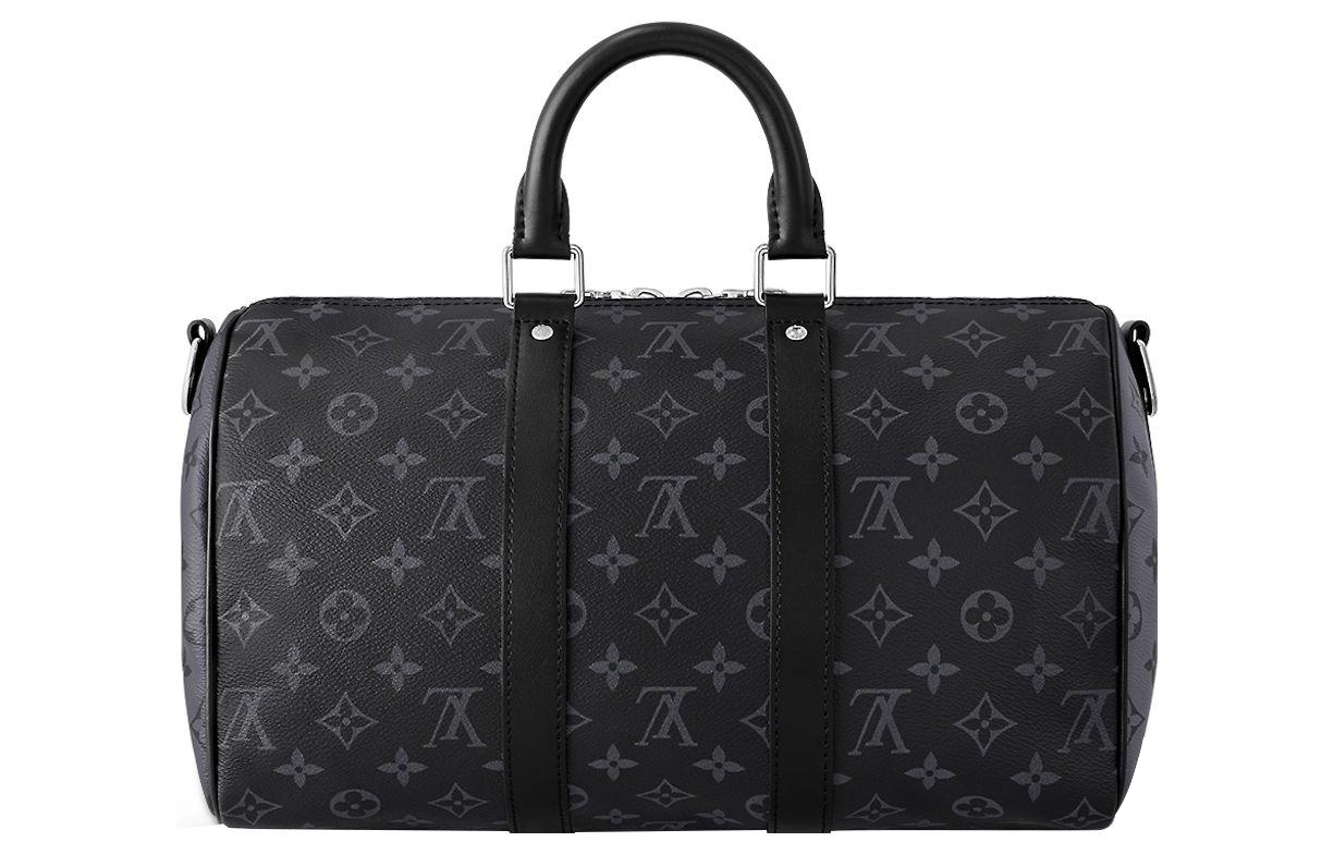 Дорожная сумка мужская LOUIS VUITTON Keepall черно-серая