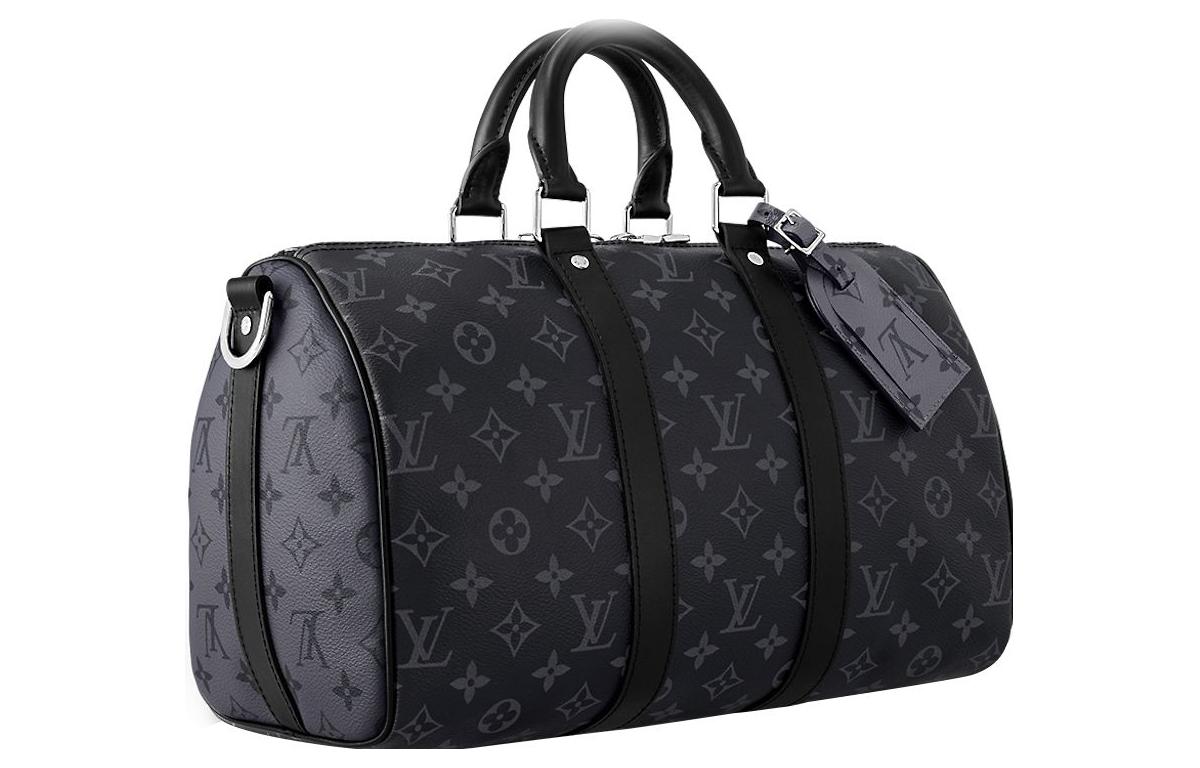 Дорожная сумка мужская LOUIS VUITTON Keepall черно-серая