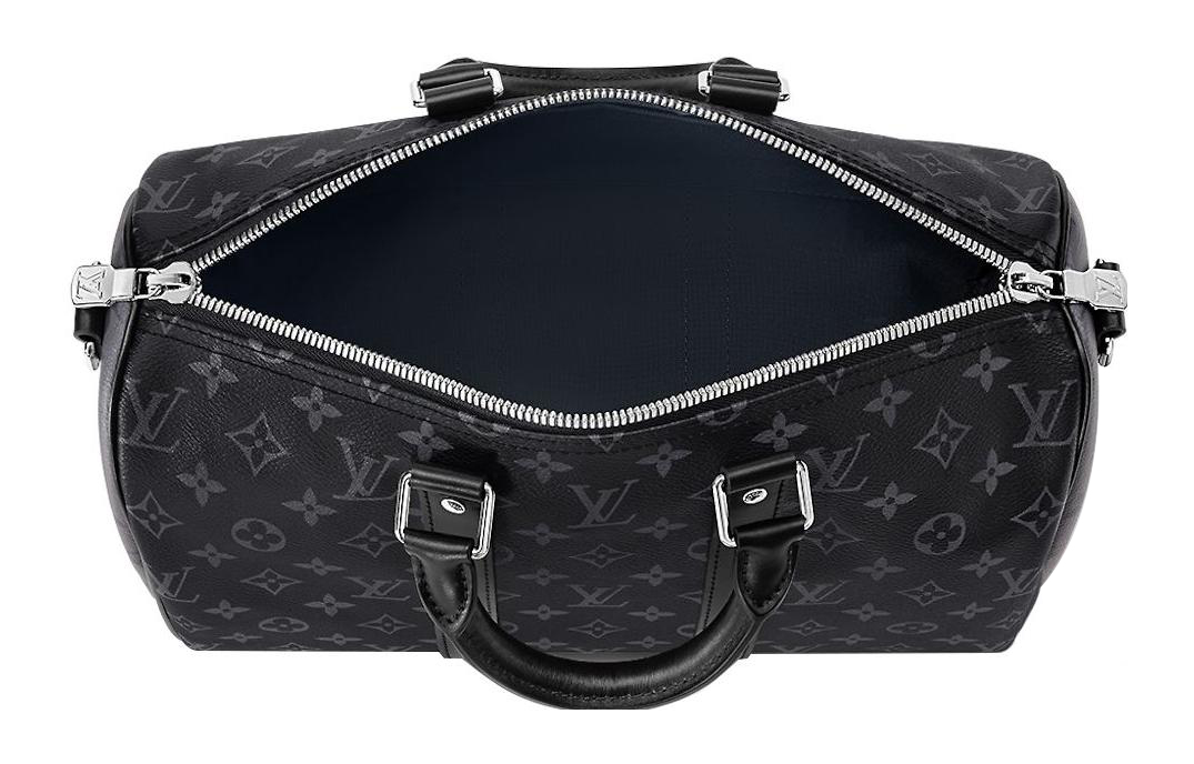 Дорожная сумка мужская LOUIS VUITTON Keepall черно-серая