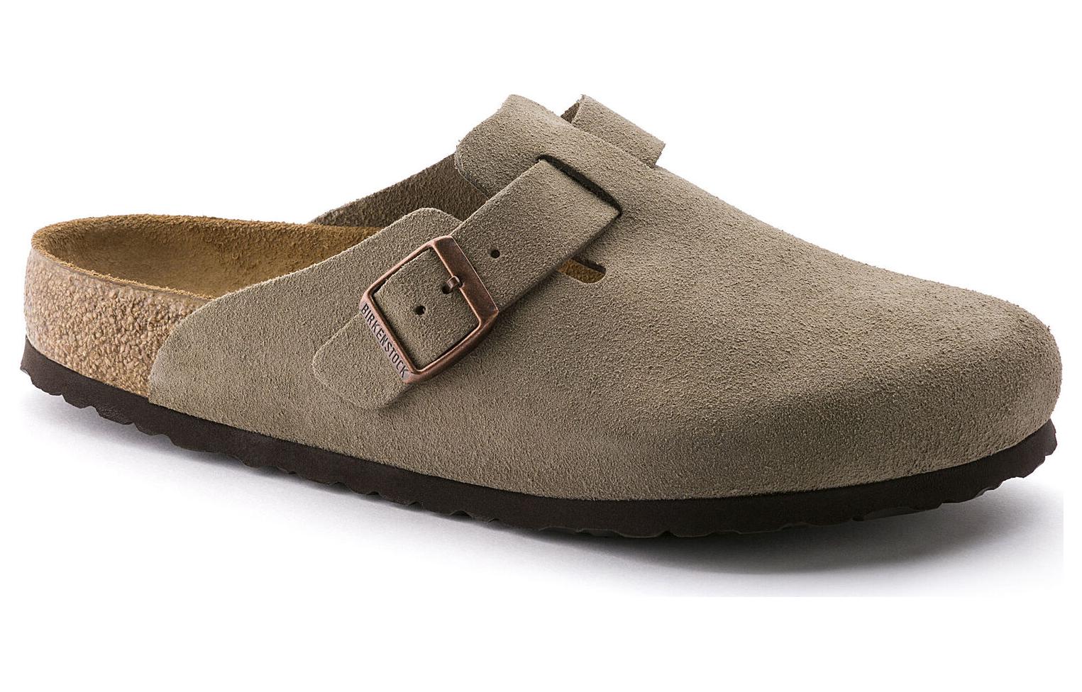 Тапочки Birkenstock Boston Soft Footbed серые, 43 EU