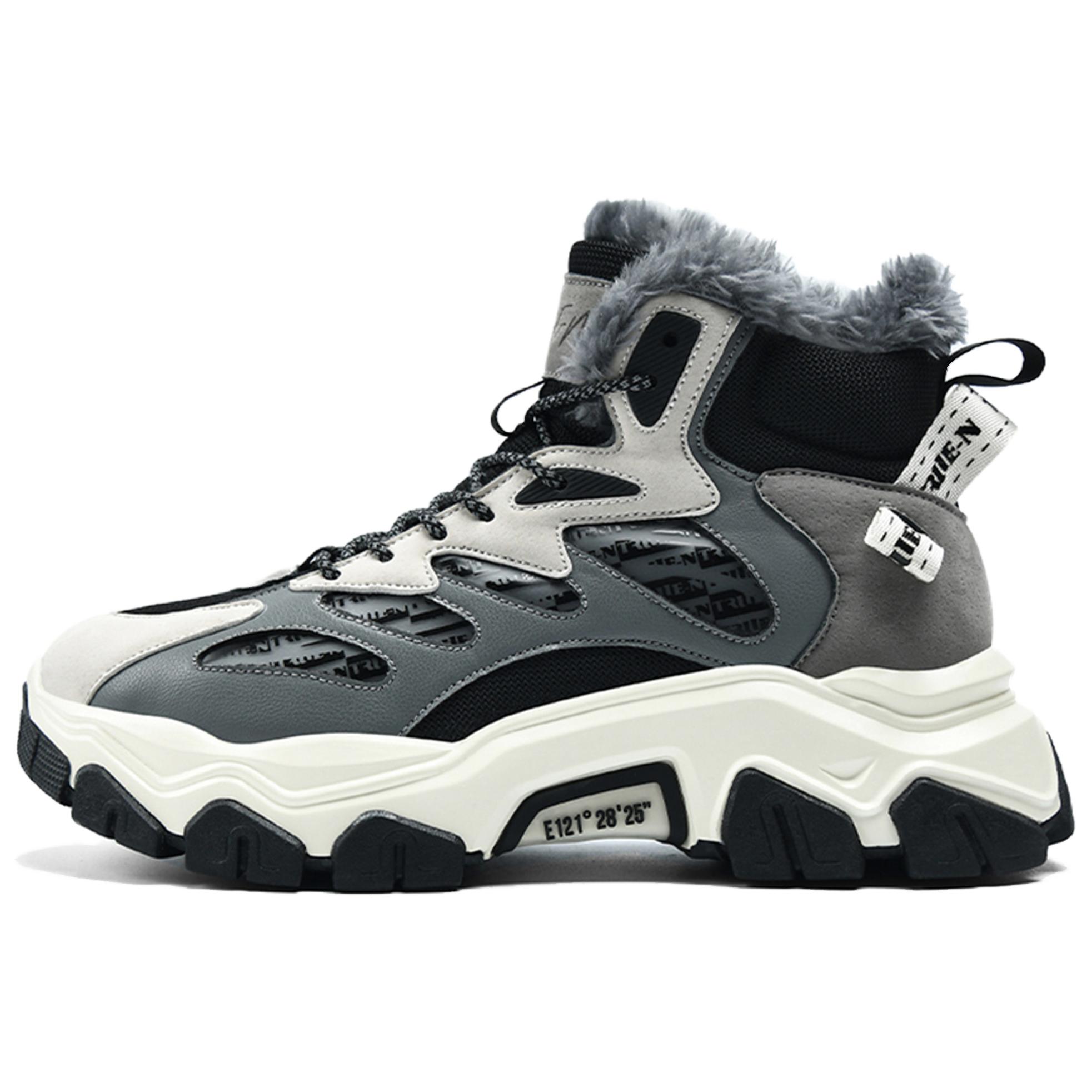 Снеговые ботинки мужские ZHENEN черные, серые, белые, 39 EU
